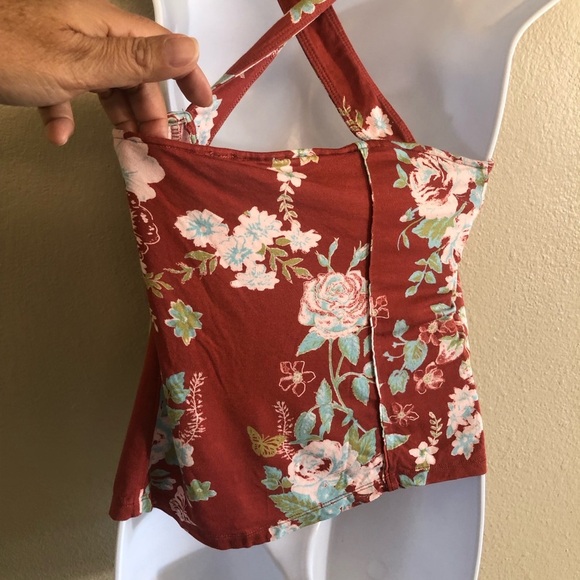 Free People Ginger Snap Top Ruched Crisscross Wide Wide Straps Size XL - Picture 9 of 14